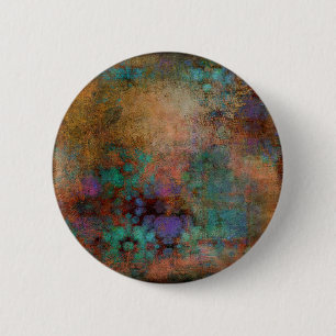 Bronze, Teal, Purple Abstract Button