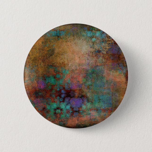 Bronze, Teal, Purple Abstract Button (Front)
