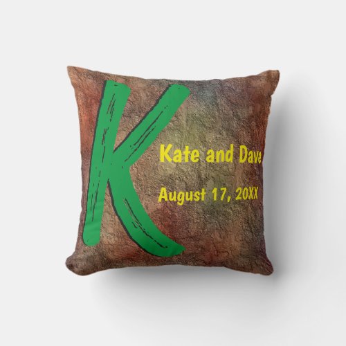 Bronze Texture Red Wedding Fab Fun Budget Throw Pillow