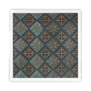 Bronze texture with carving pattern. acrylic tray