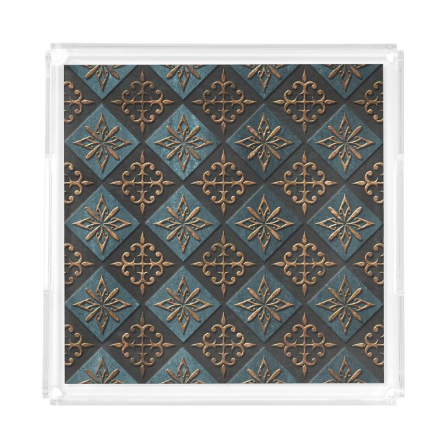 Bronze texture with carving pattern. acrylic tray (Front)
