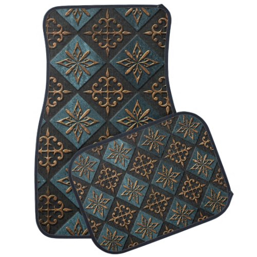 Bronze texture with carving pattern car floor mat