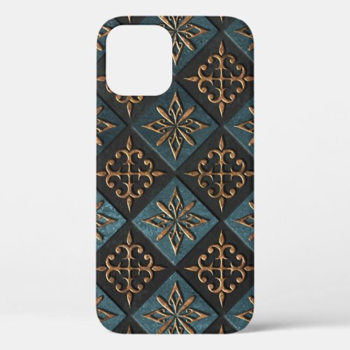 Bronze texture with carving pattern iPhone 12 case