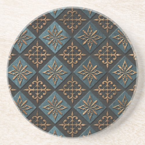 Bronze texture with carving pattern coaster