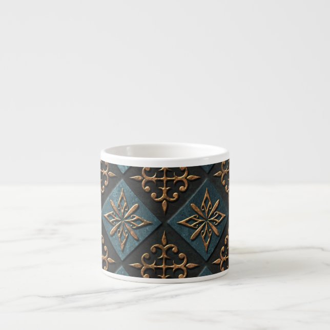 Bronze texture with carving pattern. espresso cup (Front)