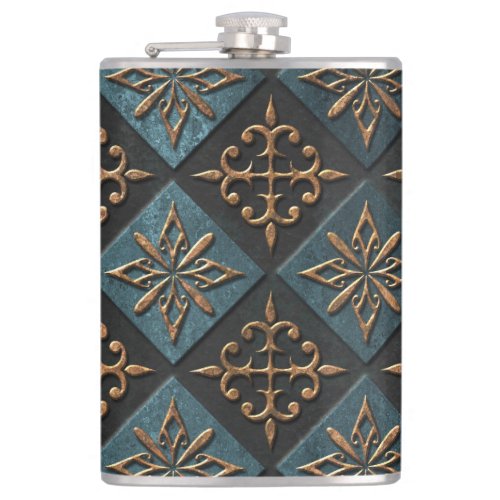 Bronze texture with carving pattern flask