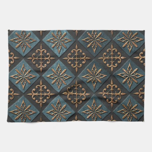 Bronze texture with carving pattern kitchen towel