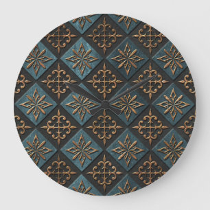 Bronze texture with carving pattern. large clock