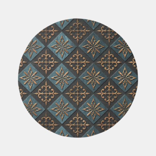 Bronze texture with carving pattern rug