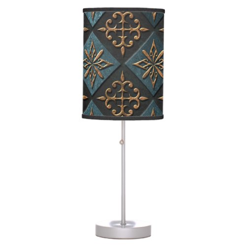 Bronze texture with carving pattern table lamp