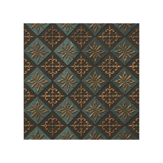 Bronze texture with carving pattern. wood wall art (Front)