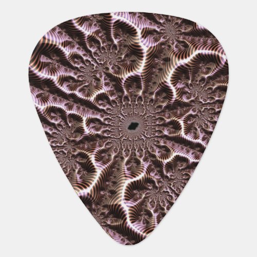 Bronze Tiger Striped Gnarly Roots Fractal Guitar Pick