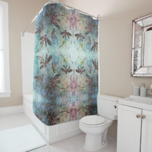 Bronze Tipped Dragonflies Magical Sky Shower Curtain