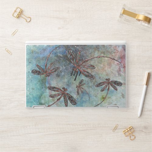 Bronze Tipped Dragonflies on a Magical Sky HP Laptop Skin