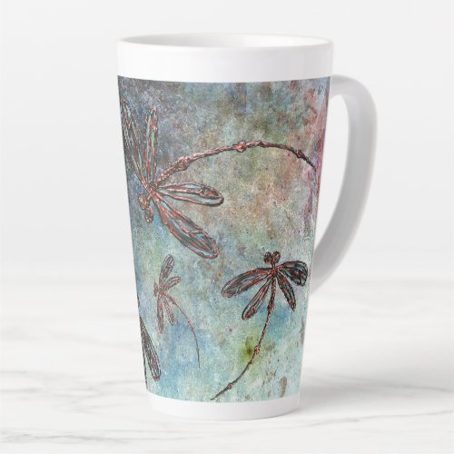 Bronze Tipped Dragonflies Starry Sky Latte Mug