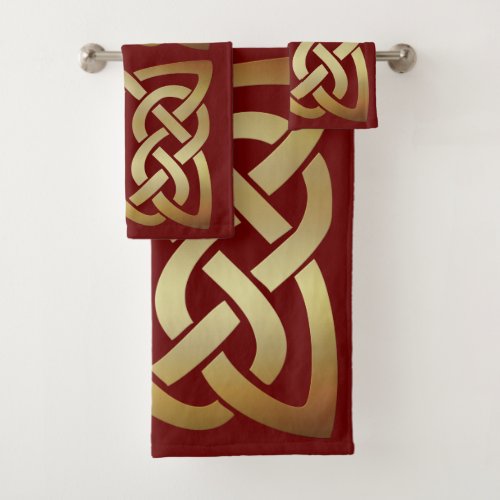 Bronze Tone Celtic Knot Bath Towel Set
