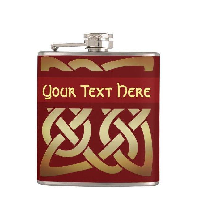 Bronze Tone Celtic Knot Flask (Front)