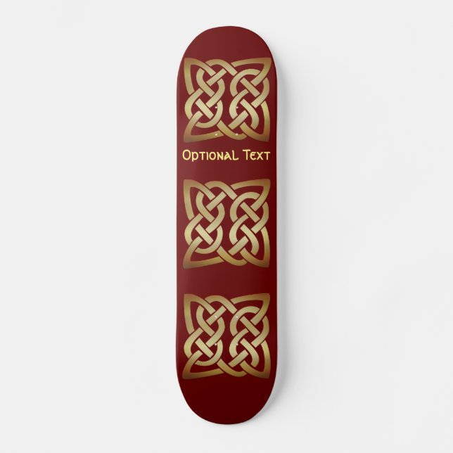Bronze Tone Celtic Knot  Skateboard (Front)