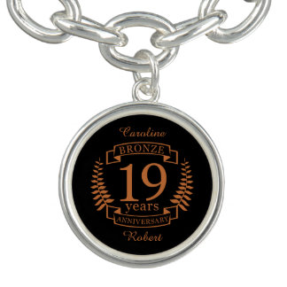 Bronze traditional wedding anniversary 19 years bracelet
