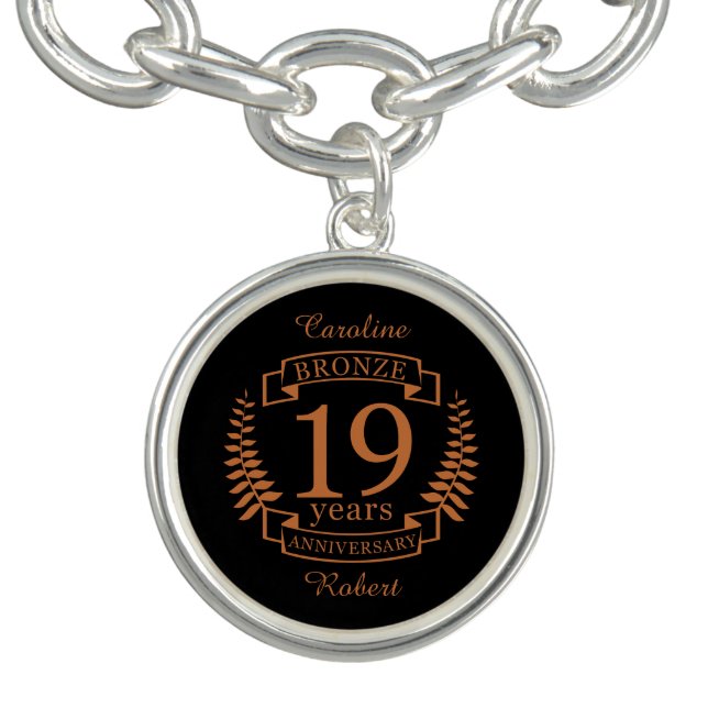 Bronze traditional wedding anniversary 19 years bracelet (Design)