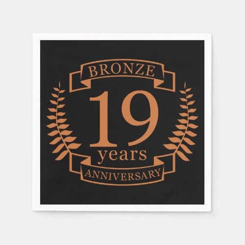 Bronze traditional wedding anniversary 19 years napkins