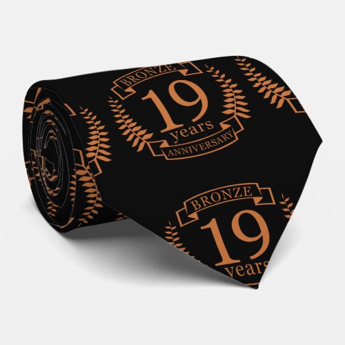 Bronze traditional wedding anniversary 19 years neck tie