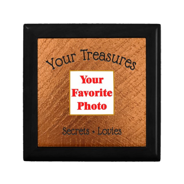 Bronze Treasure or Coaster Box with a Pic (Front)