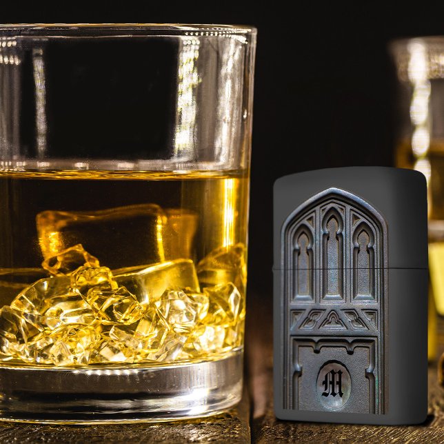 Bronze Tudor Gothic Arch Custom Monogram Zippo Lighter (Creator Uploaded)