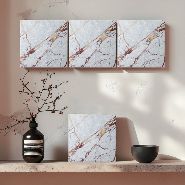  Bronze Veined White Marble ID1182b Ceramic Tile (Creator Uploaded)