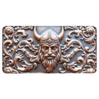 Bronze Viking Warrior Norse Metalwork License Plat Plate