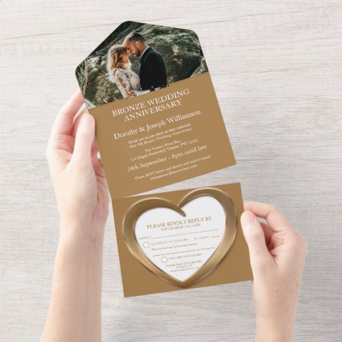Bronze wedding anniversary 8 years party event all all in one invitation