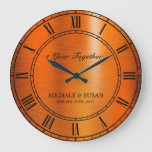 Bronze Wedding Anniversary (personalize) Large Clock at Zazzle