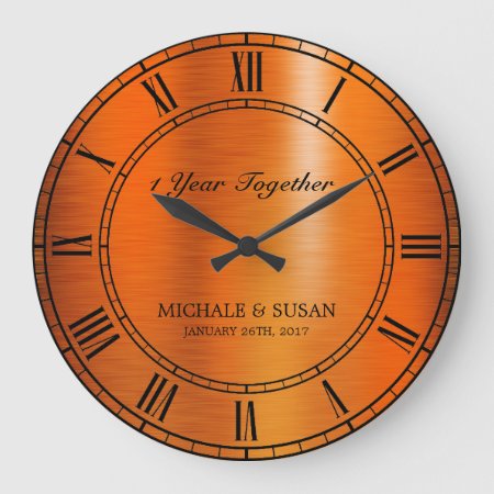 Bronze Wedding Anniversary (personalize) Large Clock