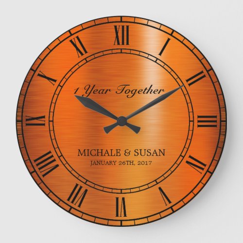 Bronze Wedding Anniversary Personalize Large Clock