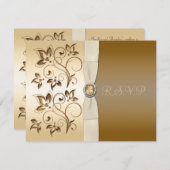 Bronze with Ivory Ribbon RSVP Card (Front/Back)