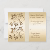 Bronze with Ivory Ribbon RSVP Card (Back)