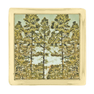 Bronzed Trees Gold Finish Lapel Pin