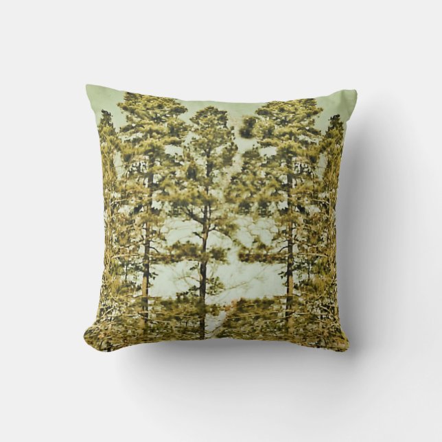 Bronzed Trees Throw Pillow (Front)