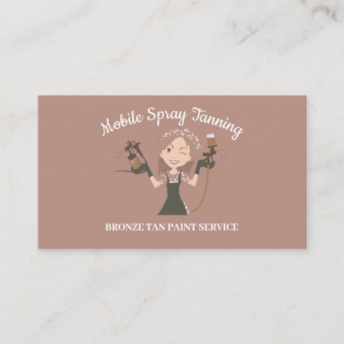 Bronzer Spray Body Paint Lady Mobile Tanning Business Card