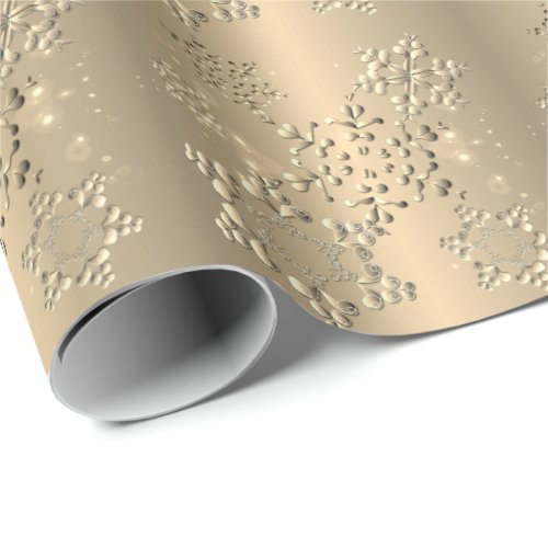 Bronzy Snowflakes Wrapping Paper