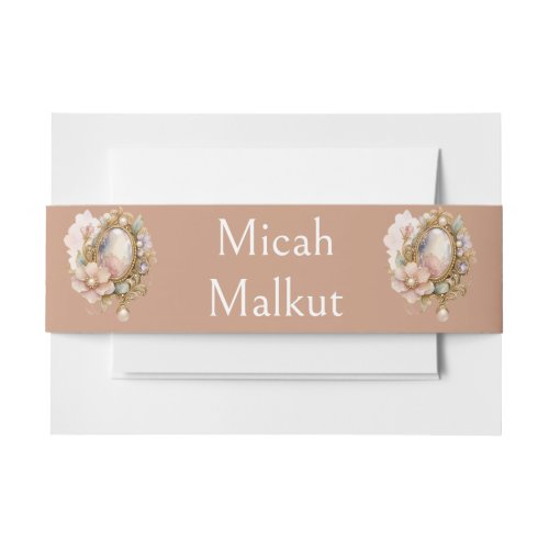 Brooch Aesthetic, Modern Luxury, Elegant Stylish  Invitation Belly Band