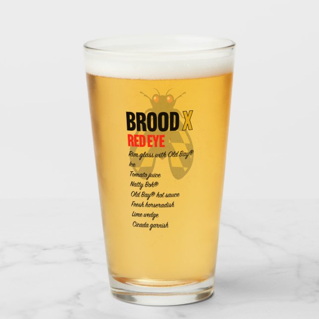 Brood X Red Eye Pint Glass (Back Filled)
