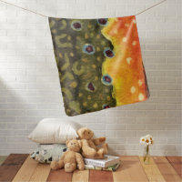 Brook Trout Fly Fishing Latin Name Ichthyology Baby Blanket