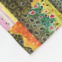 Brook, Rainbow, Brown Trout Fisherman's Fleece Blanket