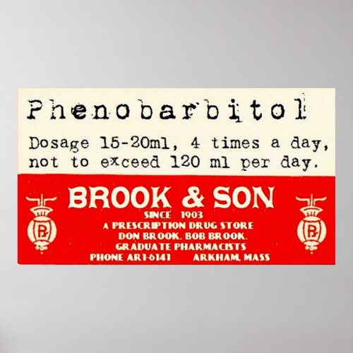 Brook  Son Arkham Prescription Label Poster