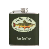 Brook Trout Bum Humorous Fly Fishing Flask
