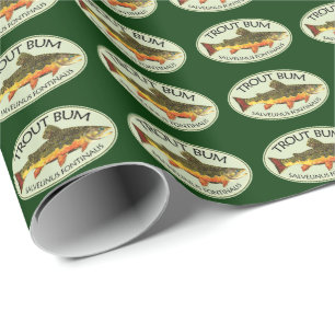 Brook Trout Bum Humorous Fly Fishing Wrapping Paper
