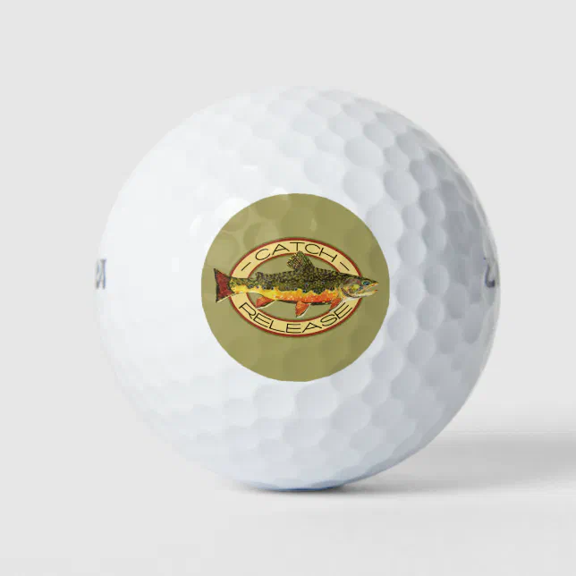 Brook Trout Catch and Release Fishing Golf Balls Zazzle