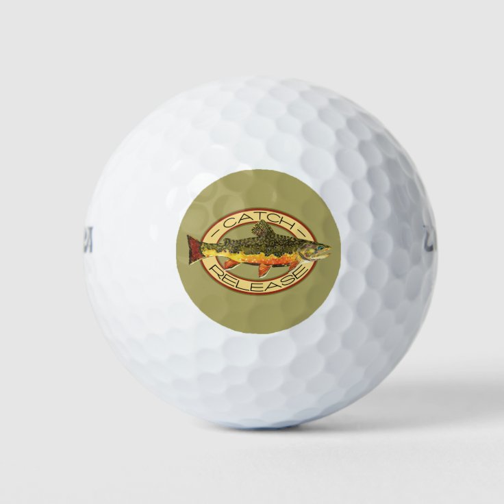 Brook Trout Catch and Release Fishing Golf Balls Zazzle