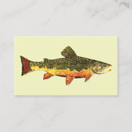 Customizable Brook Trout Fish Business Card Template